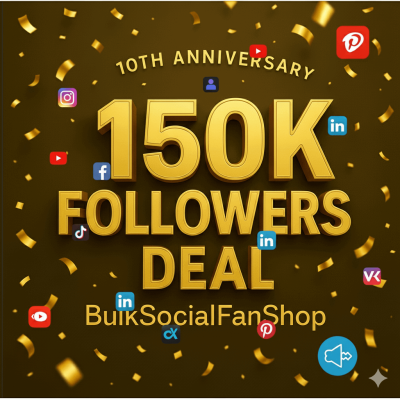 150000(150k) Followers with Free Likes, Views, Shares, Comments Combo Deal | 10th Anniversary Big Offer| 100% Real Followers – Split Across Multiple Platforms | Full Details in Description